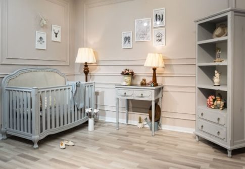 سرویس خواب نوزاد مدل ویولت با تخت و کتابخونه